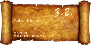 Zahn Emma névjegykártya